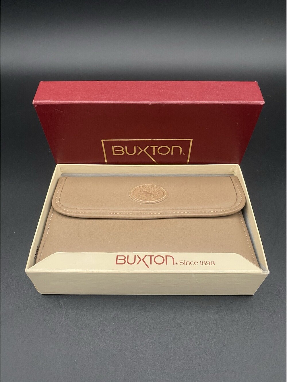 Buxton Women's Taupe Top Grain Cowhide Leather Wallet - VTG New in Box